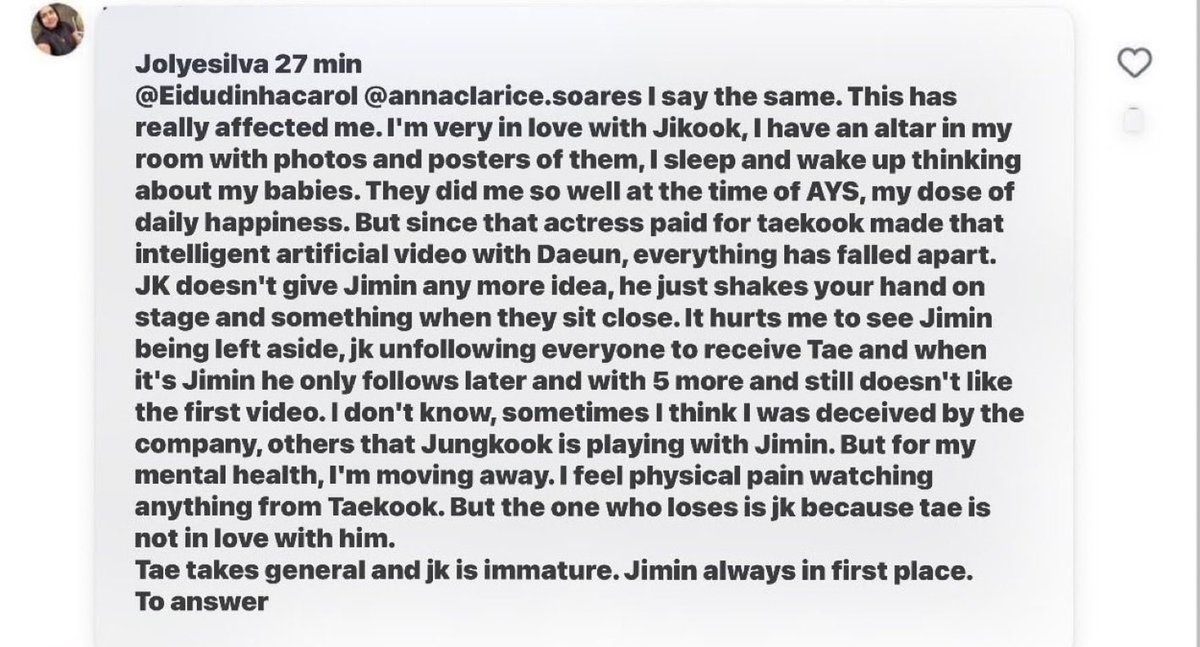 tkkslore's tweet photo. jikookers harassing jungkook in comments section of his latest instagram post just bc he dgaf abt that coworker and now they’re throwing shades at him, dragging him and doing mental gymnastics. we been saying they are all jm stans who just want jk as their mimi’s bodyguard https://t.co/BKeDV80JfN