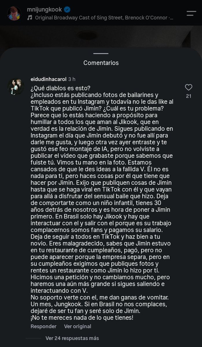 JKTH_Dul's tweet photo. No solo ella está enferma, las 21 personas que le dieron me gusta y las que comentan que están de acuerdo, también.

@HYBEOFFICIALtwt hacerte cargo de la mierda que creaste! https://t.co/0y3FOFG8Bo