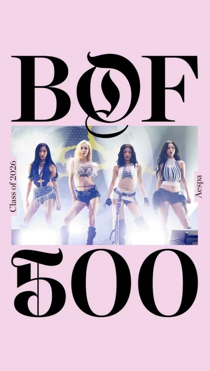 wntrult's tweet photo. aespa has been included on The Business of Fashion’s BoF500 Class of 2026 list. 

The BoF 500 is the definitive professional and prestigious index of the 500 most influential people shaping the global fashion industry, curated annually by the editors of The Business of Fashion. aespa is the only K-pop group to be recognized on the list this year. 

— South Korean group aespa has cultivated a hyper-futuristic visual identity alongside an experimental electronic pop sound, helping establish its members — GISELLE, KARINA, NINGNING and WINTER — as fashion muses.

Formed by SM Entertainment in late 2020, aespa’s debut single “Black Mamba” hit 100 million YouTube views in 51 days and 12 hours — the fastest debut music video by a K-pop group at the time. As the group’s global music footprint expanded through record-breaking album releases and international arena tours, individual members began forging distinct fashion alliances. The group was named Group of the Year at Billboard Women in Music in 2025, before the members expanded their individual luxury partnerships.

Chinese member NINGNING (Ning Yizhuo) has assembled one of the group’s strongest luxury portfolios, becoming a global brand ambassador for Gucci in 2026 after previously representing Versace in the same role. Japanese member GISELLE (Aeri Uchinaga) is a LOEWE brand ambassador, while South Korean native WINTER (Kim Minjeong) represents Polo Ralph Lauren in South Korea. Fellow South Korean KARINA (Yu Jimin) has served as a Prada brand ambassador since 2024 and generated significant media value for the house during Milan Fashion Week.

All four members were appointed as brand ambassadors for Givenchy in 2021 and for Swiss jeweller Chopard in 2022. aespa members have also fronted major fashion titles including the Korean editions of Vogue, Elle, Harper’s BAZAAR and Dazed, as well as publications in China, Japan and Singapore. By 2026, the group’s account had surpassed 16 million Instagram followers, while the members’ individual accounts ranged from 11 to 22 million followers. On Chinese social platform Weibo, the group amassed more than 2 million followers, with NINGNING attracting more than 2.8 million on her own page.