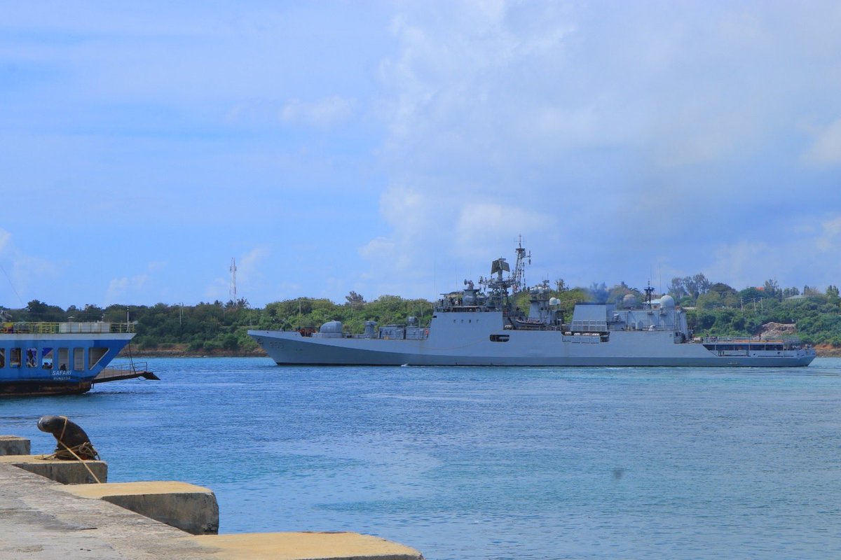 IndiainKenya's tweet photo. 🇮🇳⚓🇰🇪 Deepening maritime cooperation.

INS #Tarkash departed Mombasa on 02 October 2026 following a successful port visit that strengthened maritime cooperation and bonds of friendship between India and Kenya.

On departure, the ship undertook a Passage Exercise (#PASSEX) with KNS Jasiri off Mombasa, enhancing interoperability and reaffirming the two navies’ shared commitment to maritime security.

@MEAIndia @SpokespersonMoD @indiannavy @indiannavyMedia @kdfinfo @ahcimombasa @IndianDiplomacy @DDNewslive