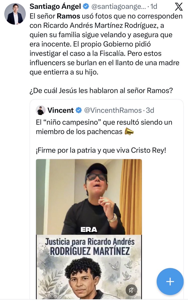 Gabriel06670711's tweet photo. @VincenthRamos El @CeDemocratico , @PalomaValenciaL @AlvaroUribeVel Aceptarán su ratificación. 

Pero lo que dijo y publicó el mitómano @VincenthRamos contra un joven inocente NO puede quedar en una simple “rectificación”, por favor Doctores: @migueldelrioabg @AUGUSTOAOCAMPO ¡JUSTICIA! 
👇👇👇 https://t.co/Q4UPVllUqQ