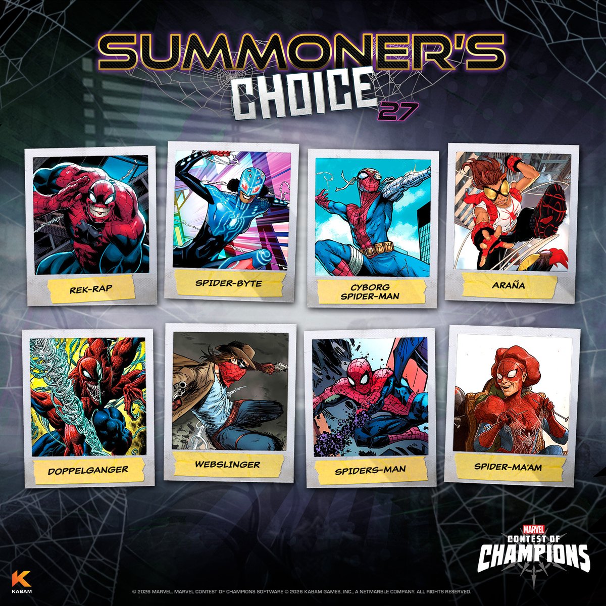 MarvelChampions's tweet photo. Summoner's Choice 2027 starts next Friday!
Who are you voting for? 👀 #SummonersChoice2027 https://t.co/Behhg8oATn