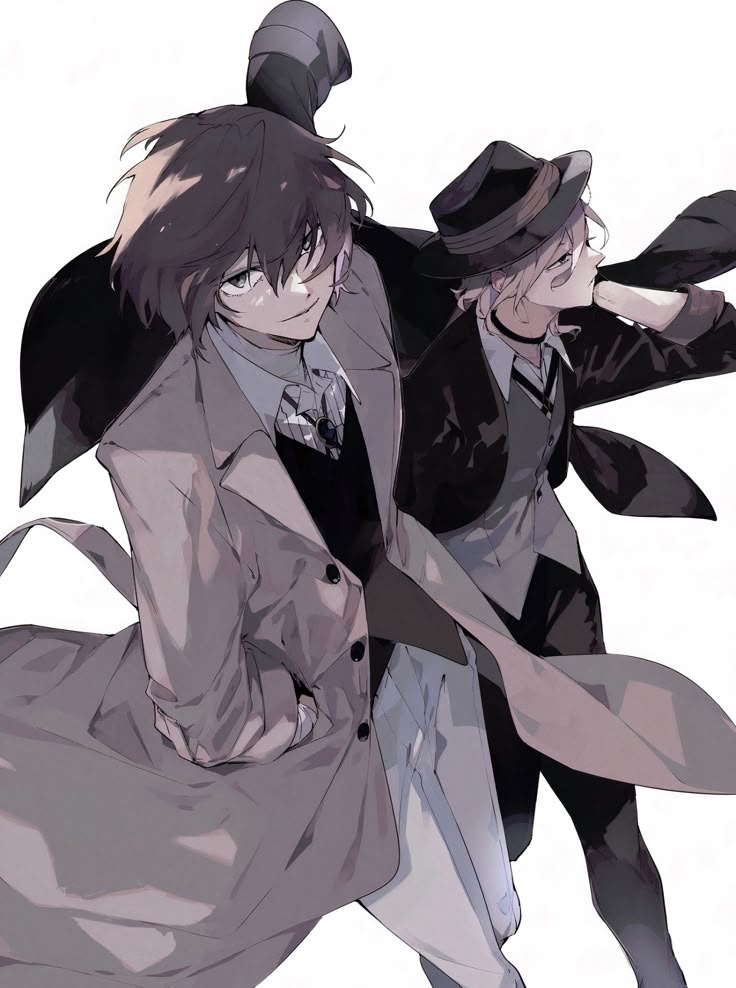 SKINimINxo's tweet photo. How has it taken me so long to realise Soukoku match outfits A LOTTT
not even in the offical arts the original outfits lowkey match too kind of?
#skk #soukoku https://t.co/5kpO9bIzch