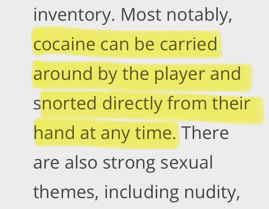 NotForYouIN's tweet photo. Apparently, GTA 6 will let you carry cocaine in your inventory and snort it whenever you want, according to its PEGI rating page.

Rockstar really said no limits this time 💀

They’re NOT holding back lmao. https://t.co/INOy8kw5UI