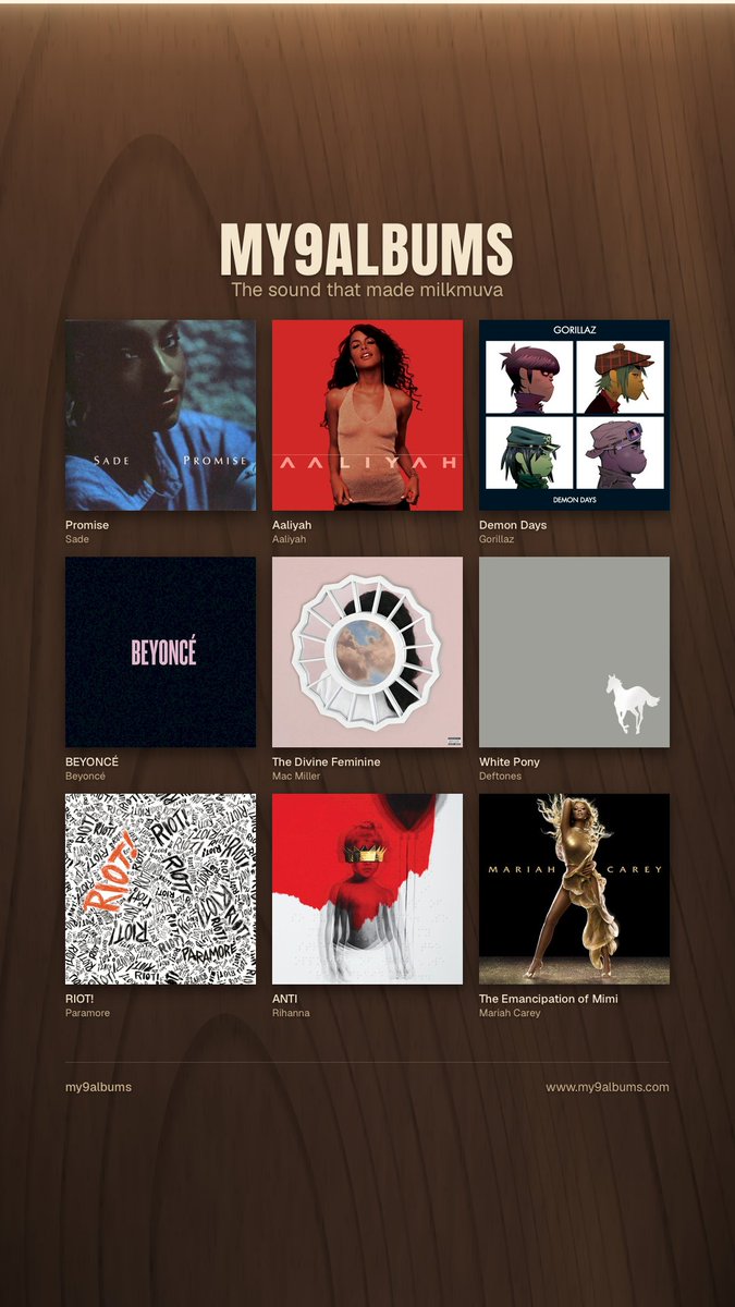 milkmuva's tweet photo. My 9 albums https://t.co/AbUc8qoeRz
