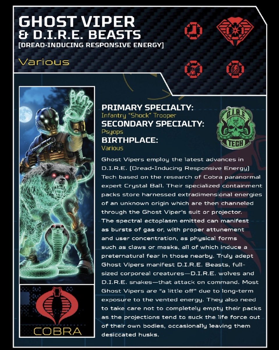 _CIAD_'s tweet photo. Check out file card info for the G.I. Joe Classified Series Crystal Ball, Ghost Viper and D.I.R.E Hawk, via @gijoe. #surveillanceport

#gijoe #gijoeclassified #gijoeclassifiedseries https://t.co/Py5W6rDGUX
