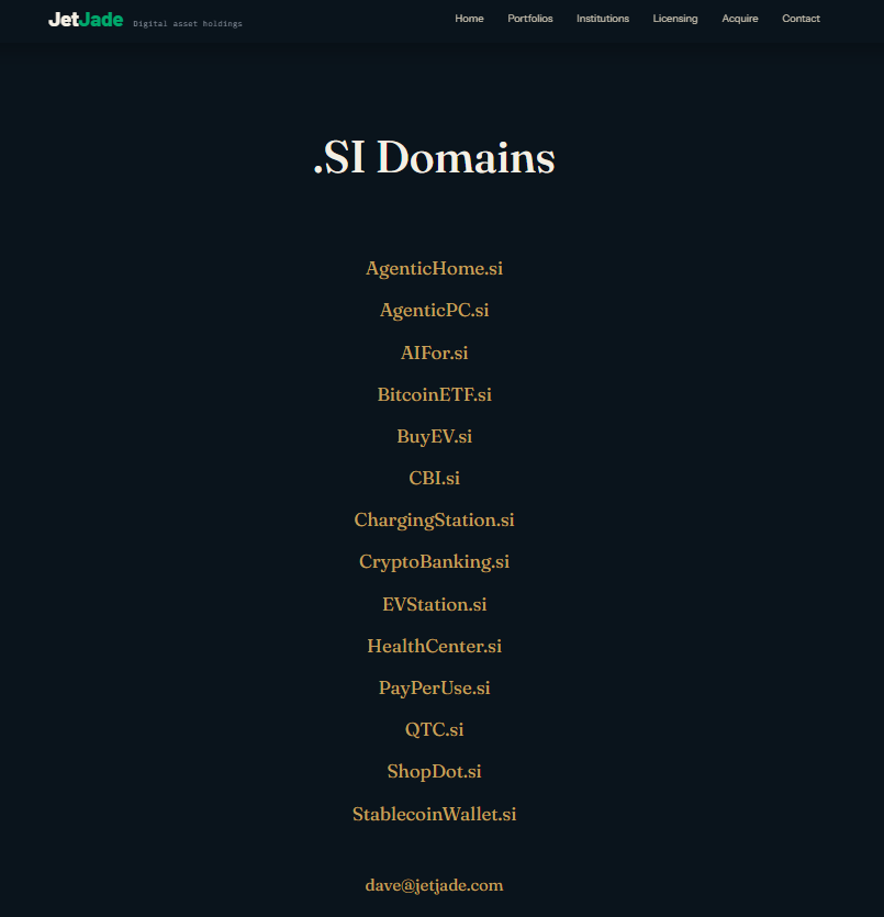jetjadeLTD's tweet photo. Some .SI domains for sale & hope all are having a great #friday !
You can message me on here also.
https://t.co/bWQD1xBii1
#superintelligence #SI #artificial #domainnames https://t.co/52COFTKwWh