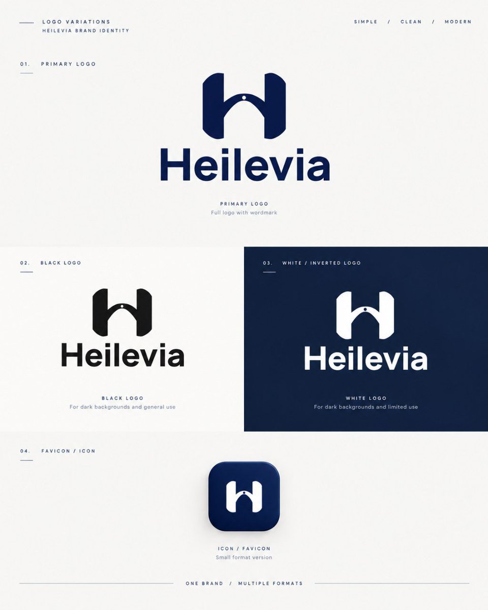 Diamonddigits1's tweet photo. What does a brand need beyond a logo?
For Heilevia, I wasn't just creating a mark.
I was building a visual identity around the brand's direction, audience, and place in the smart-home space.

#Diamondoluwaseunibukun #diamonddigits #BrandIdentity #LogoDesign #SmartHome https://t.co/GyNJwDN0o0