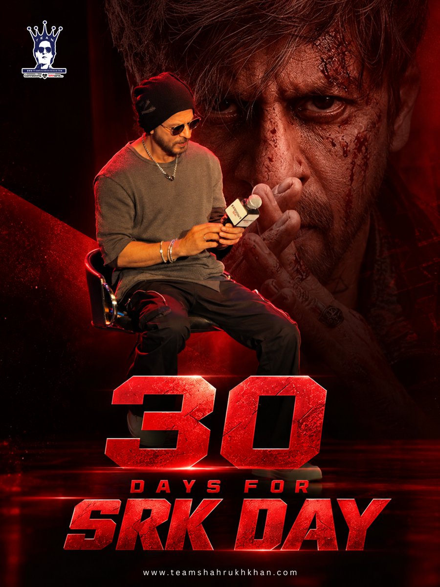 teamsrkfc's tweet photo. 🔥 30 DAYS FOR SRK DAY! 🔥

The countdown begins! ⏳👑
Just 30 days to celebrate the phenomenon, the legacy and the magic of Shah Rukh Khan! ❤️‍🔥

From millions of hearts to every corner of the world — the King’s legacy continues to rule. 👑🌎

30 DAYS FOR SRK DAY! 🖤🔥
Let the celebrations begin! 🥳

@iamsrk

#30DaysForSRKDay #SRKDay #ShahRukhKhan #TeamShahRukhKhan #King