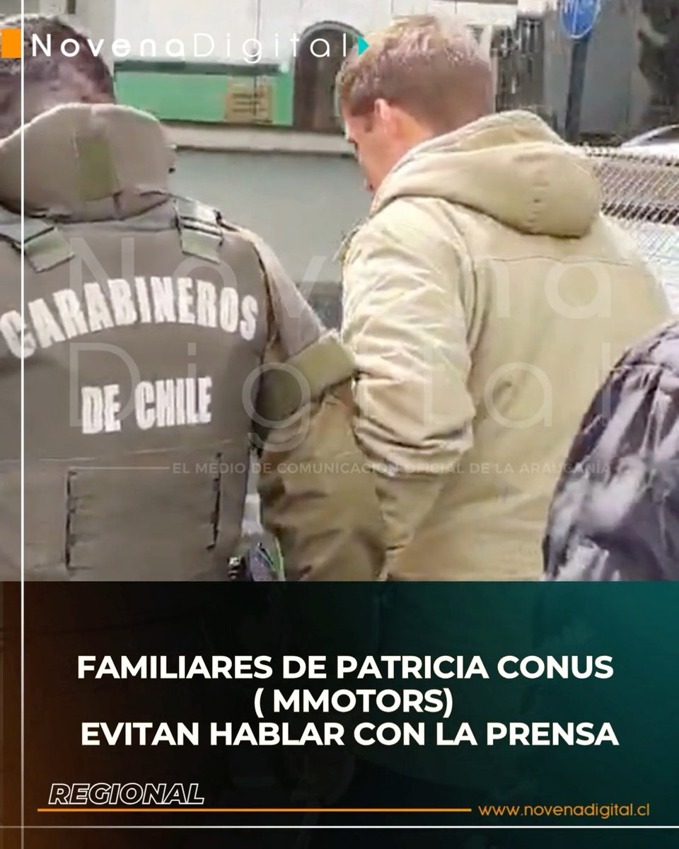 NovenaDigital's tweet photo. Durante la tarde de este viernes, Novena Digital intentó obtener una declaración de los familiares de Patricia Conus, una de las dueñas de la automotora MMotors a raíz del episodio de violencia que ejerció esta última en contra de una Cliente en el condominio "Vista el Golf". 

Sin embargo, no se pudo obtener una versión preliminar. 

Noticia en desarrollo.

@fiscaliaaraucania @pdi_chile @carabaraucania 

#temuco #mmotors #denuncias #araucania https://t.co/RvYWaSyiJY