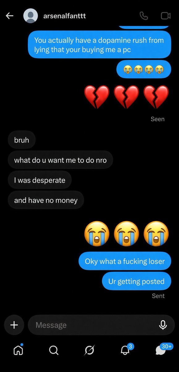burnyourrcash's tweet photo. Pt6 😭

unc���s life is so depressing he had to fake buying me a pc
even used ai just to get blood rushing in his p3ns 💔

“i was desperate and have no money”
What A fucking bum💔

This can’t be someone’s life?💀

how is someone’s life that sad 😭
crazy fr ☠️

Manscam catfish broke https://t.co/WAMpT9W1dm
