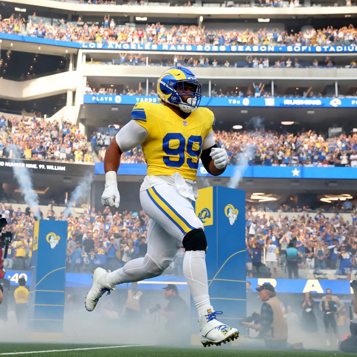 AdamSchefter's tweet photo. Aaron Donald is out for Sunday’s game vs. the Eagles due to his back injury.

Puka Nacua is expected to play. https://t.co/A3ML2iB7G7