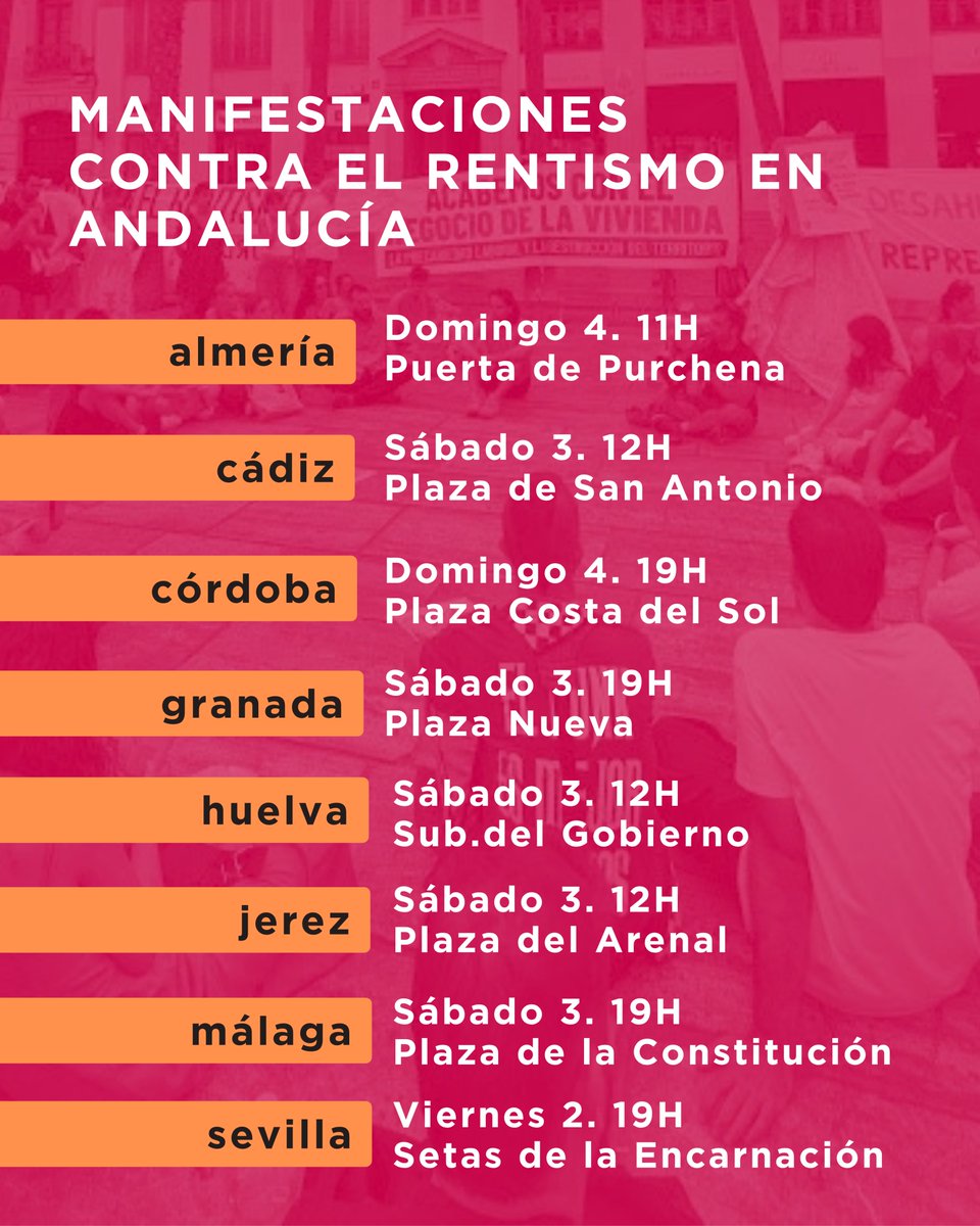 lapoderiofem's tweet photo. ⛺📢 Manifestaciones contra el rentismo en Andalucía desde hoy. 

#vivienda #rentismo #casasparavivir #inquilinas https://t.co/e8aPPGijpo