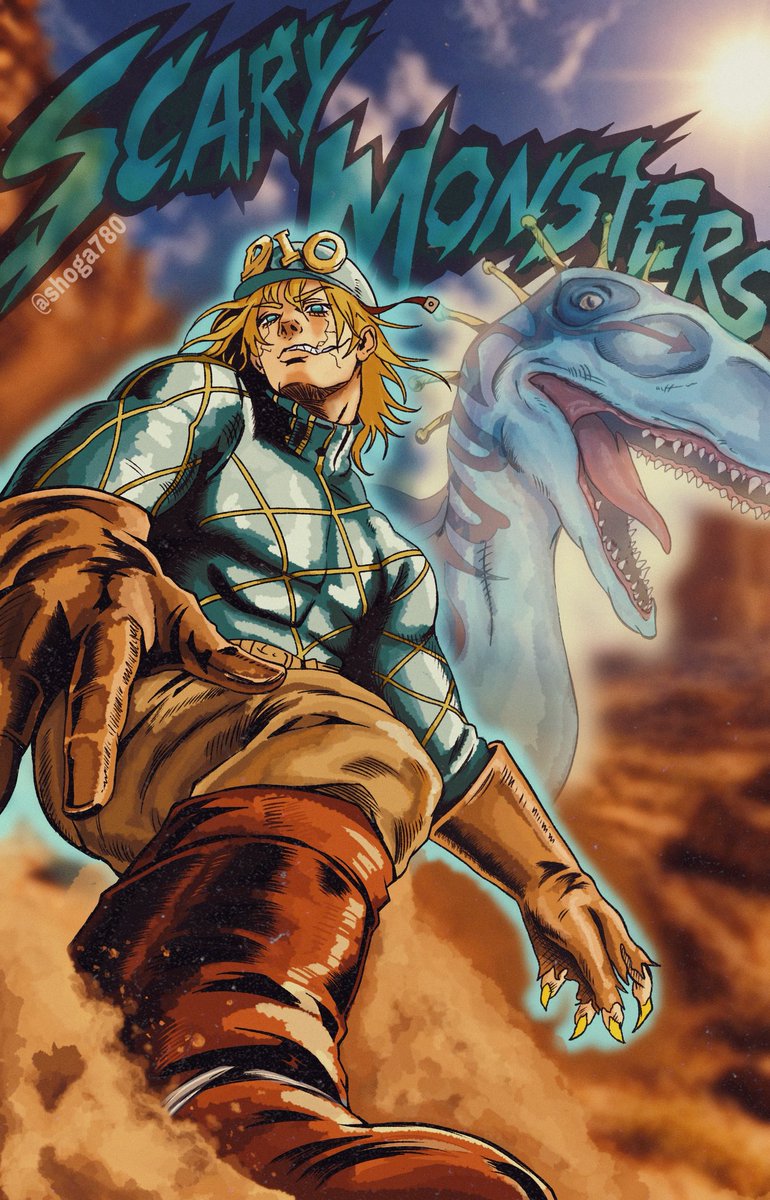 Shoga780's tweet photo. “The winds of victory are blowing at the back of me, Dio…!” 
#steelballrun #jojo #SBR #diegobrando #scarymonsters https://t.co/XcBsp1kwgT
