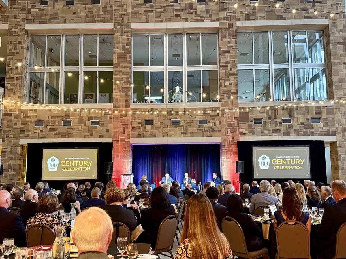 Mike_Pence's tweet photo. Great evening at the @IndianaMuseum celebrating 100 years of the Ball Brothers Foundation! Always good to see former Governor Eric Holcomb and friends from across the state to mark a century of philanthropy improving the lives of generations of Hoosiers! Congratulations on 100 Years! https://t.co/YeTf1eKcxf