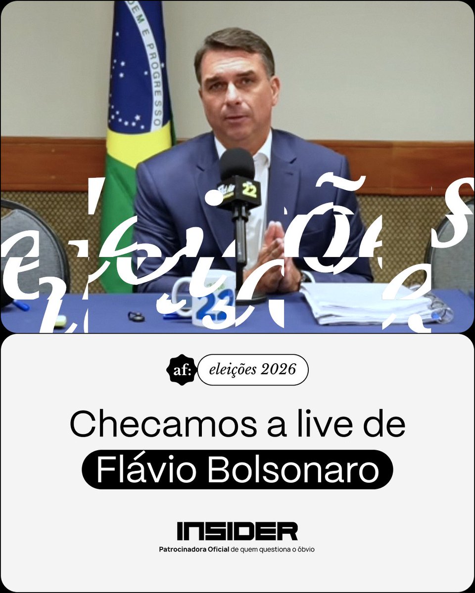 aosfatos's tweet photo. 🔴 A LIVE DO FLÁVIO 🔴

O senador e candidato à Presidência Flávio Bolsonaro (PL-RJ) fez uma transmissão ao vivo no YouTube na noite desta quinta-feira (1º).

Aos Fatos checou algumas de suas declarações. Confira aqui: 👇
https://t.co/6jlZx9mI44 https://t.co/6OORbsWF1f