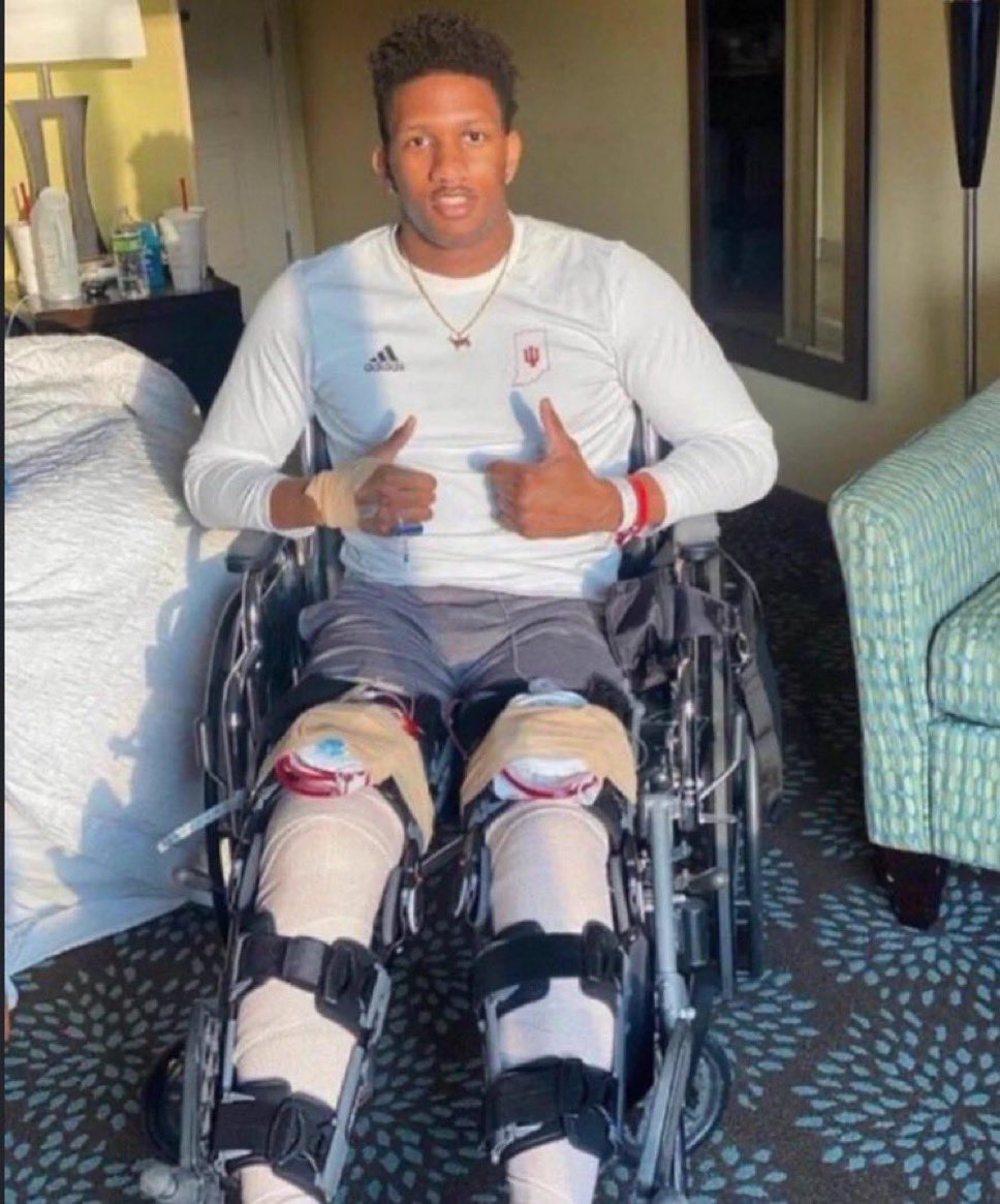 SaintsAccess_'s tweet photo. BEAUTIFUL: Michael Penix honors #Saints legend Steve Gleason by immobilizing himself! 

You will never be Steve, Michael! https://t.co/efimaXIHyi