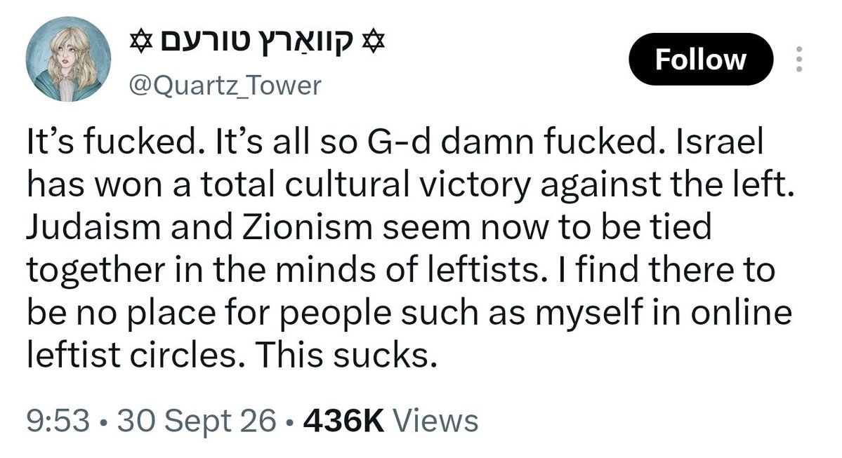ireallyhateyou's tweet photo. Judaism and Zionism are now tied together, period. Not "in the minds of leftists", but in actual reality. As long as you don't realize and acknowledge this, you are part of the problem, not a part of the solution. https://t.co/GcOS8pF0Ns
