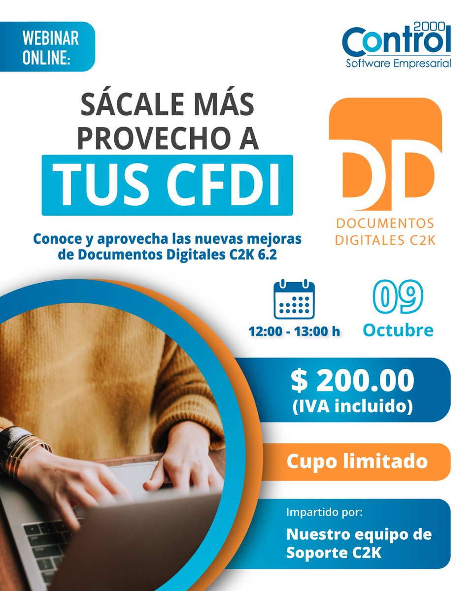 Control2000's tweet photo. ¿LISTO PARA SACARLE MÁS PROVECHO?
📩 Reserva tu lugar: cursos@control2000.com.mx
¡Cupo limitado!

#Control2000 #Curso #DocumentosDigitalesC2K https://t.co/7yCn74kYVN
