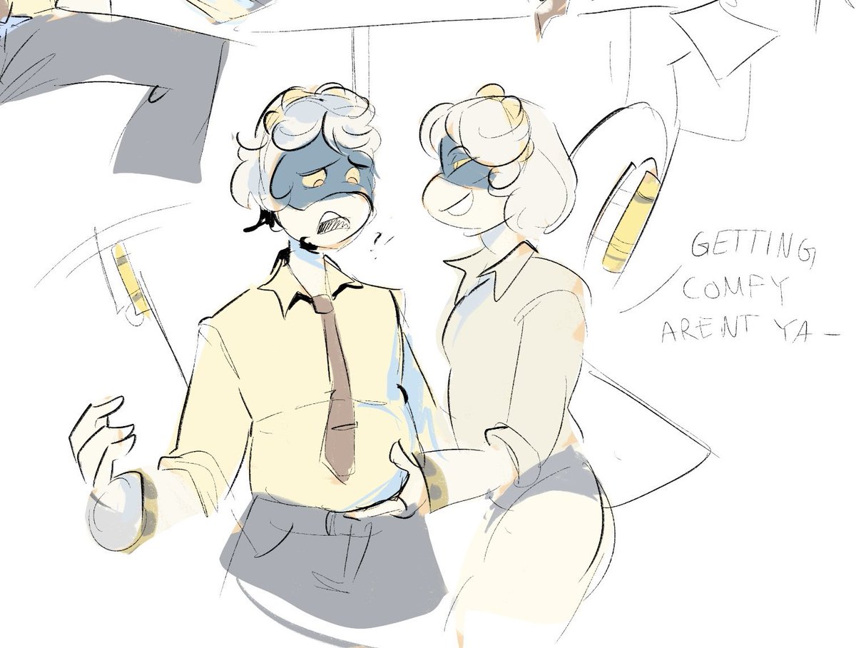 astirwing's tweet photo. JcJehnson After hours🤭 hope y‘all Like what I drew , I’m a Fan of this Envy Dynamic and I think N Looks so good in Office attire. Real potential to become employee of the month^^

#envy #murderdrones #mdtwt #chubbyN #nmurderdrones #vmurderdrones https://t.co/N7VDWhIrze