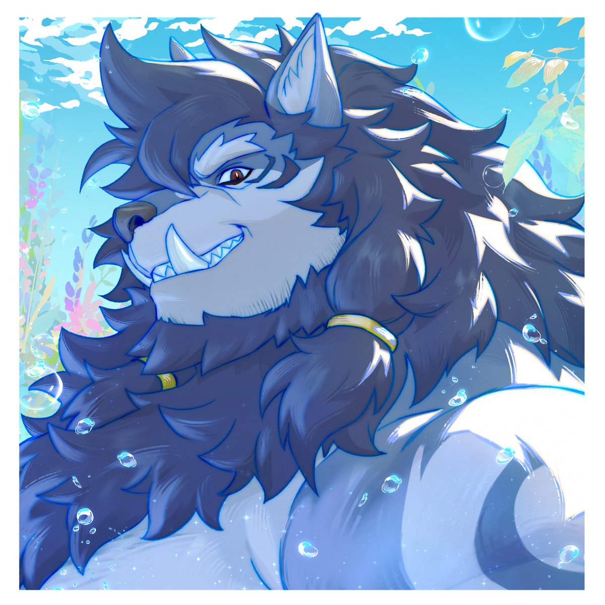 MerphBW's tweet photo. Portrait Sketch YCH by @cafurccino 
Thank you so much, it looks so cool ❤️🐺💦 https://t.co/6uQRSw3Msn