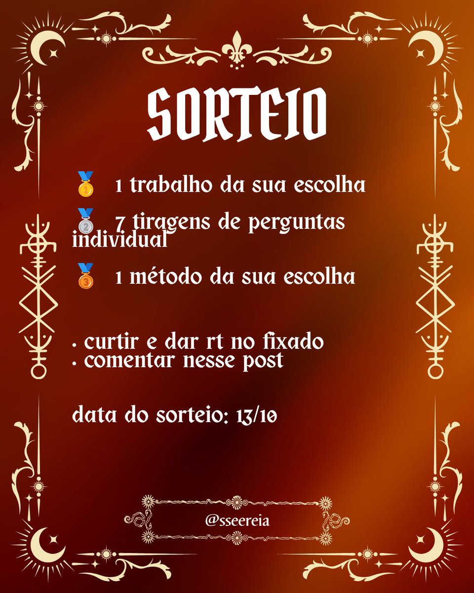 sseereia's tweet photo. ㅤ 🔮  ⸝⸝  sorteio disponível ⊹ ࣪ ˖ https://t.co/SLDhmZBtU7