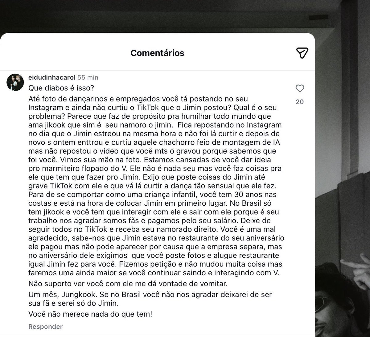 yearnerjkv's tweet photo. The fact that this essay has 20 likes in less than one hour under jk’s comments https://t.co/eFR4JowZWE