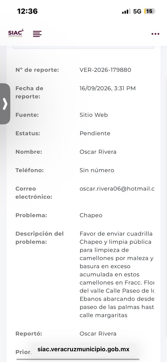 Oz_Rivera's tweet photo. @AyuntamientoVer adjunto no. De reporte levantado y evidencias @espejohernandez     Respetuosamente pedimos su atención para resolver el tema. 🙏 https://t.co/BoqXFICS2d