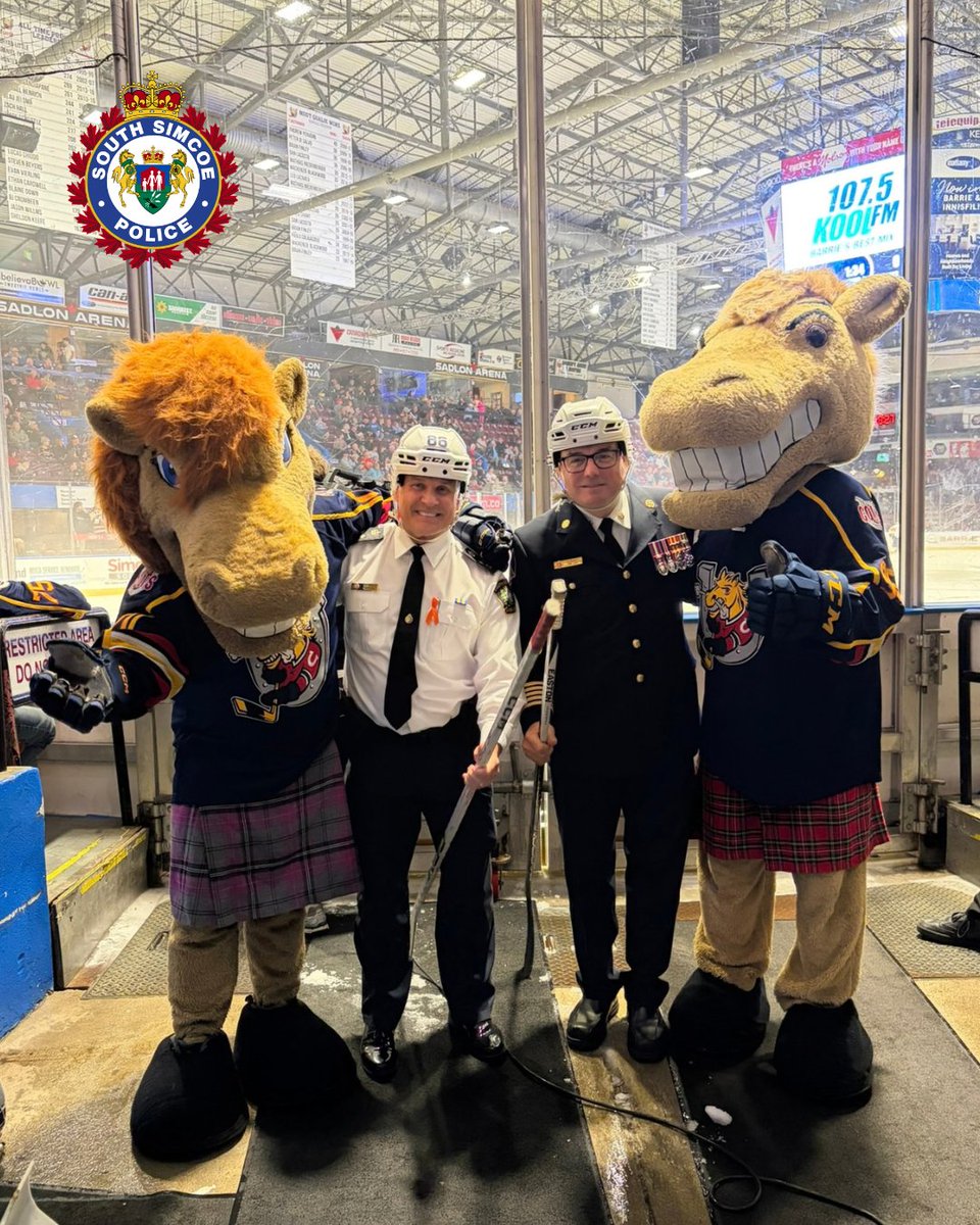 SouthSimcoePS's tweet photo. EVIDENCE IS IN! Deputy Chief Landry was briefly declared the 8-7 winner over @Barrie_Fire Captain White at @OHLBarrieColts First Responders Appreciation game shootout. Further investigation confirmed a 17-8 win for Fire. Case closed - until the rematch! Thanks for a great night! https://t.co/mQCYLx4AcM