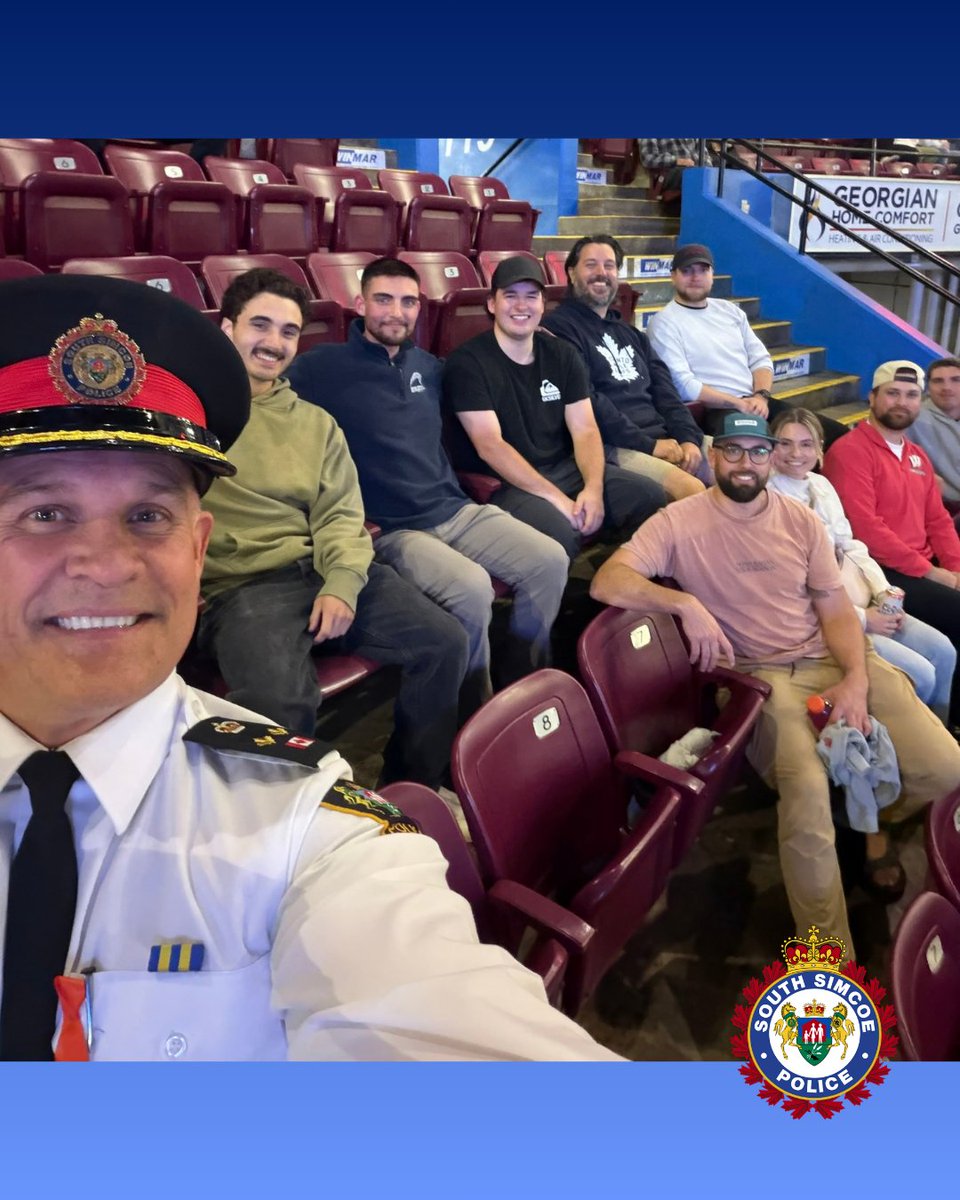 SouthSimcoePS's tweet photo. EVIDENCE IS IN! Deputy Chief Landry was briefly declared the 8-7 winner over @Barrie_Fire Captain White at @OHLBarrieColts First Responders Appreciation game shootout. Further investigation confirmed a 17-8 win for Fire. Case closed - until the rematch! Thanks for a great night! https://t.co/mQCYLx4AcM