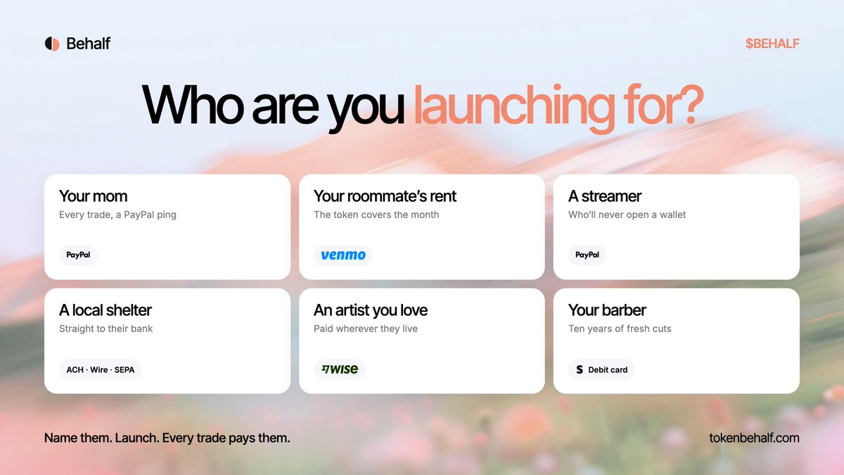 Behalfmoney's tweet photo. Let us know who you're launching for 👇 

we read every answer :) https://t.co/zweLkHSe6X