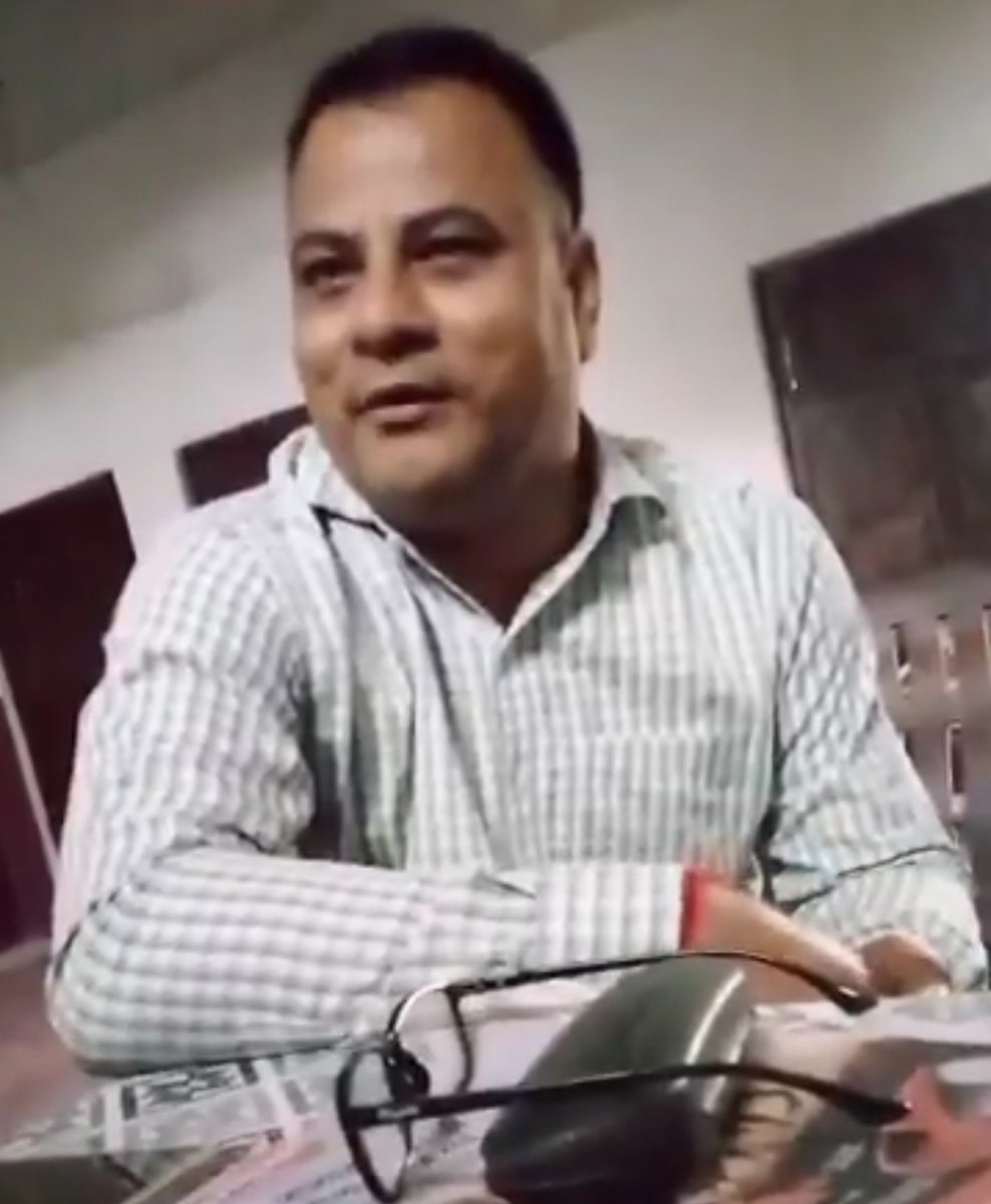 SurajKrBauddh's tweet photo. "My wife is sick. Have sex with me." 😡🚨
This meritputra, Dinesh Rai, is a private school operator who tried to force a female teacher into a sexual relationship. When she resisted, he also threatened her.
But the teacher was brave. She strongly confronted and humiliated him to his face and filmed the incident. It is viral now.
Please make him go viral so that his relatives and family members feel proud of his "merit." Thankfully, UP Police have arrested him, and now this accused will face criminal action.