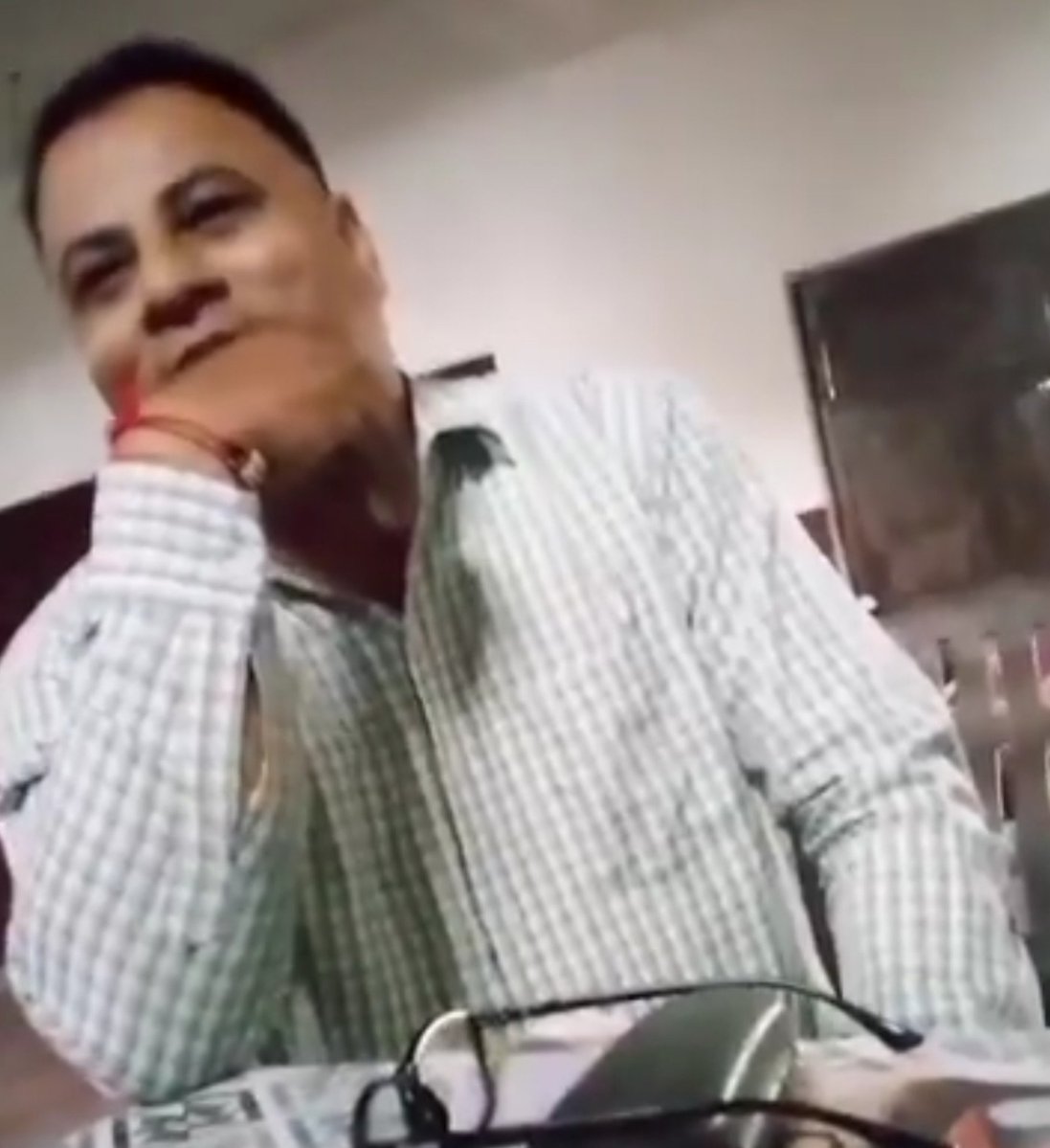 SurajKrBauddh's tweet photo. "My wife is sick. Have sex with me." 😡🚨
This meritputra, Dinesh Rai, is a private school operator who tried to force a female teacher into a sexual relationship. When she resisted, he also threatened her.
But the teacher was brave. She strongly confronted and humiliated him to his face and filmed the incident. It is viral now.
Please make him go viral so that his relatives and family members feel proud of his "merit." Thankfully, UP Police have arrested him, and now this accused will face criminal action.