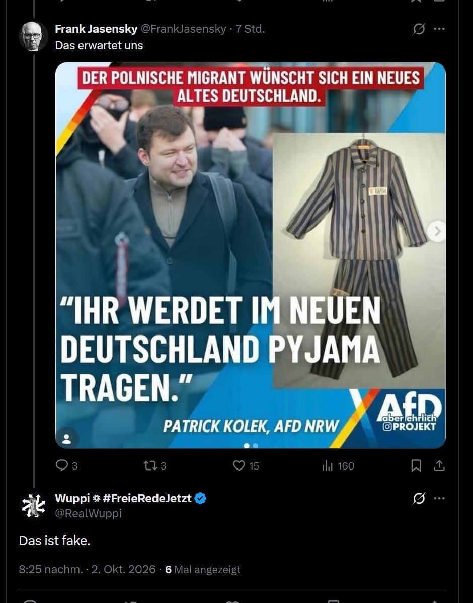 speergruesse's tweet photo. "Das ist fake"

Kaum wieder da wurde Wuppi schon wieder beim Lügen erwischt.
2043644437549429102 https://t.co/GY48Tad8ny
