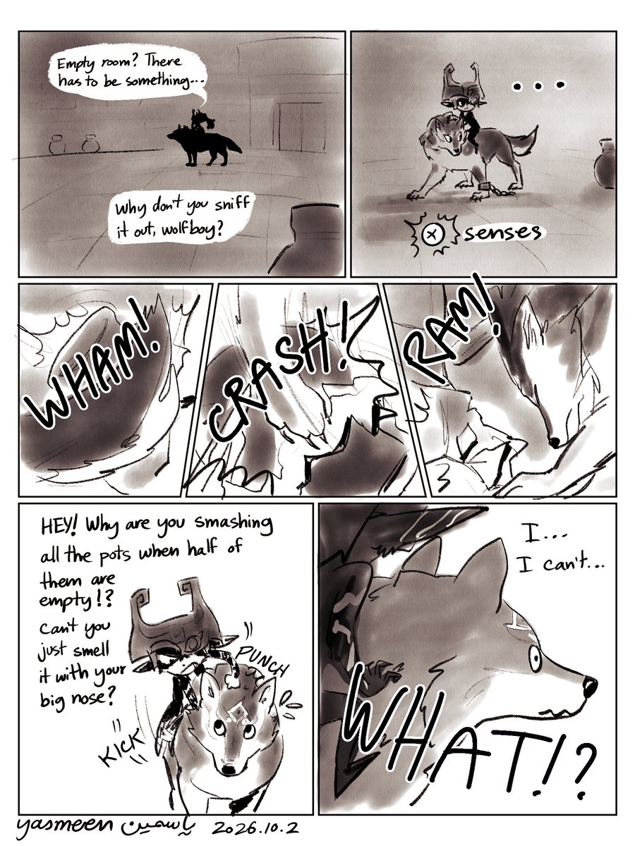 Yami_sha's tweet photo. Wolf Link's senses aren't as helpful as they could be. https://t.co/2QukYDELlm