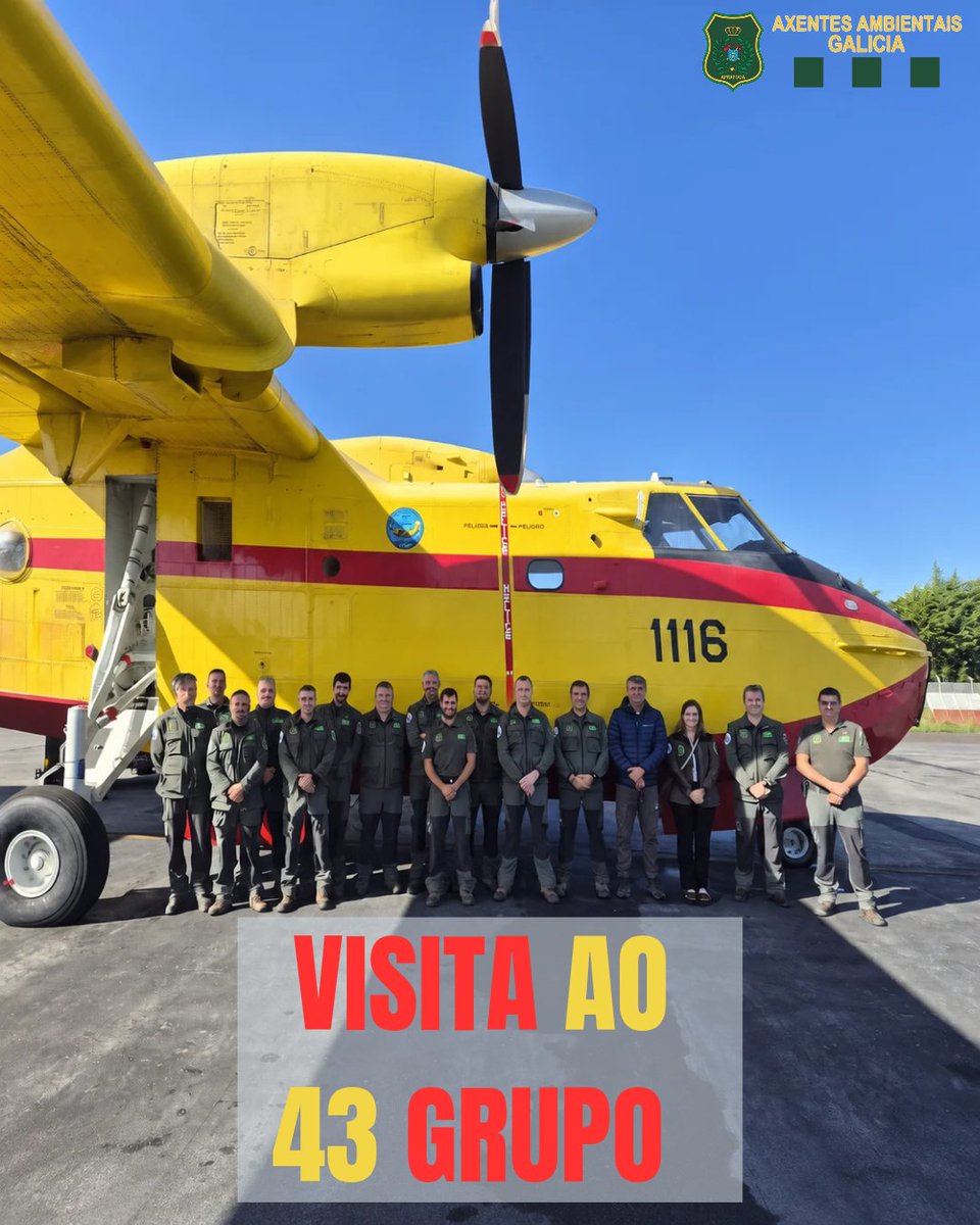 APRAFOGA's tweet photo. Visita dos #axentesambientais da #UDEX ao @43grupo_ea en Lavacolla para compartir coñecementos e experiencias na extinción de incendios forestais e reforzar a coordinación entre profesionais ao servizo da protección do territorio. 🤝🔥  #43Grupo https://t.co/YbJpQe7Hxs