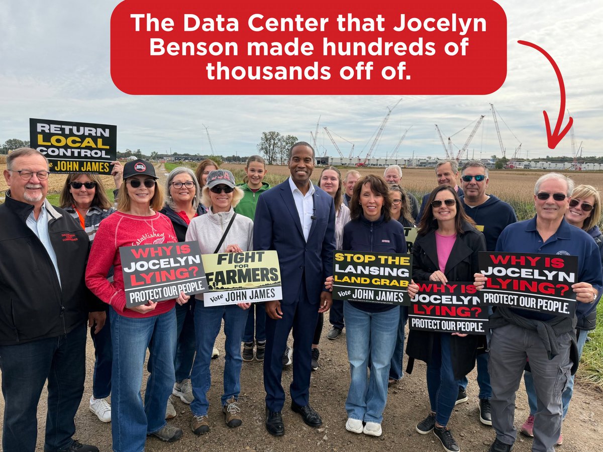 JohnJamesMI's tweet photo. Jocelyn Benson came here to collect a check.

I came here to fight for local control. 💪🏾🇺🇸

We are not the same. https://t.co/g9C7YYKow2