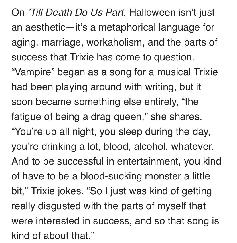 TrixieUpdates's tweet photo. Trixie on how she came up with ‘Till Death Do Us Part’ [GoMag] https://t.co/9SddYhI0ub
