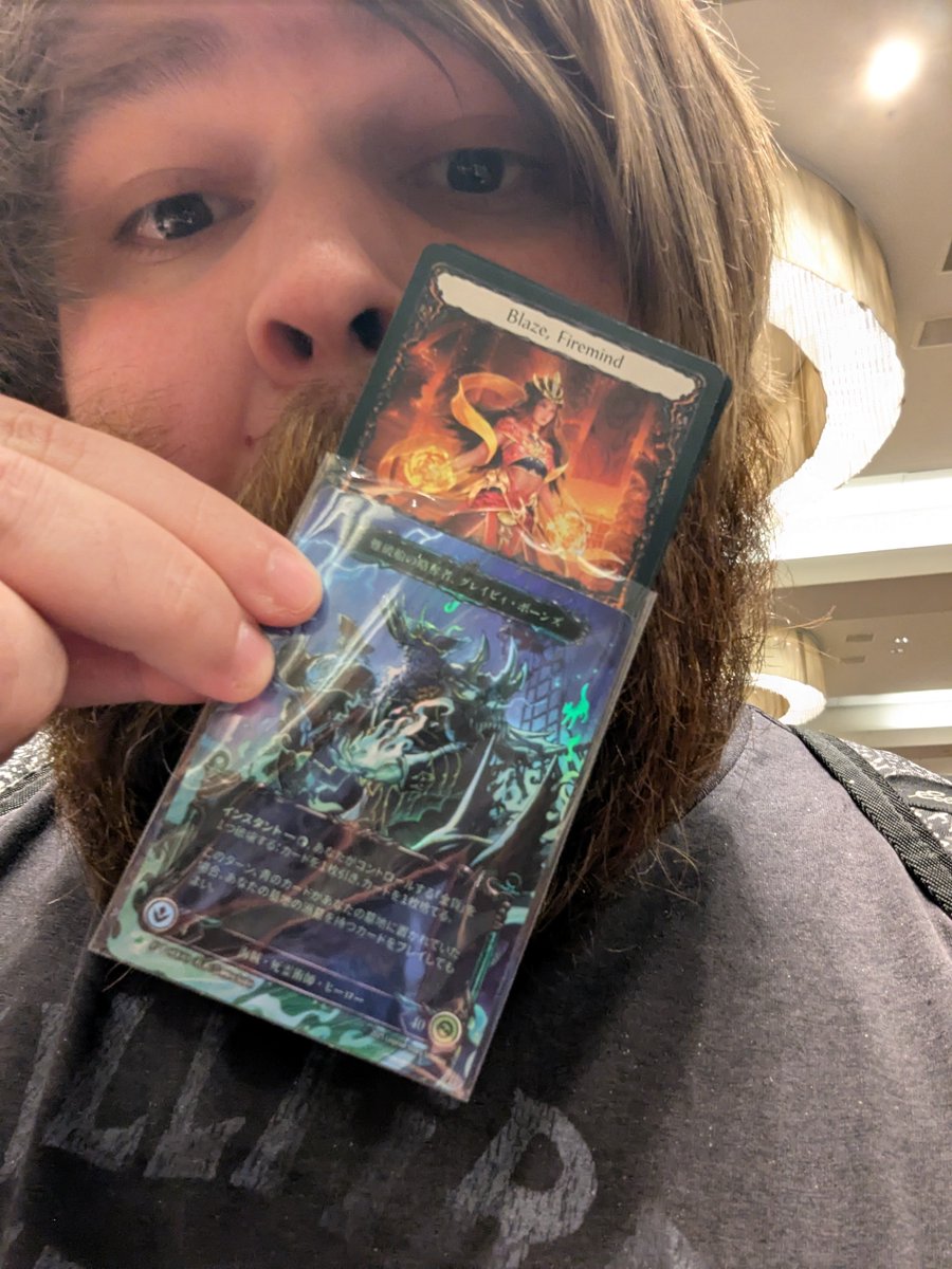 alsosteve's tweet photo. Great first day of side events at #Calling100 went 3-1 on Levia in my limited event if I played a little tighter I could have had the last win. Picked up lots of cool promos and merch and picked up the PT anime Gravy Bones and a foil Blaze vibes are fire CC later @Crew3Podcast https://t.co/QRCRIb5hY0
