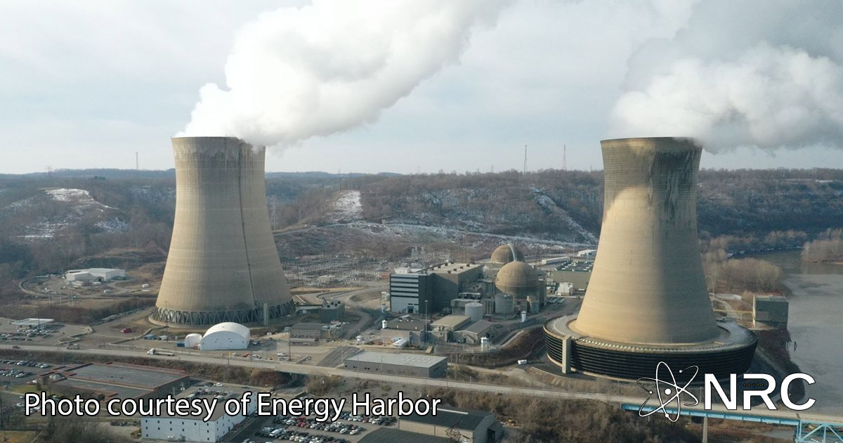 NRCgov's tweet photo. 📍 This month, Beaver Valley Power Station’s Unit 1 marks 50 years of commercial operation, 11 years ahead of Unit 2. Located along the Ohio River, they have a combined electrical capacity of 1,704 megawatts, enough to power roughly 1.6 million Pennsylvania homes annually. https://t.co/zmki40MnUF