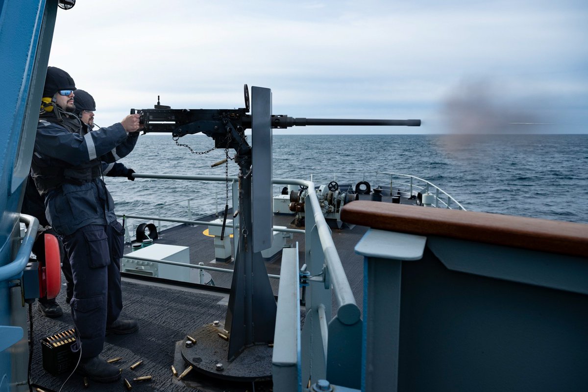 ReadyAyeReady's tweet photo. Royal Canadian Navy sailors in His Majesty's Canadian Ship MONCTON participate in arms training during Operation REASSURANCE, 11 August 2026. Photo: Sailor 1st Class Ryce, Canadian Armed Forces Photo. #RCN #Photo #RoyalCanadianNavy https://t.co/NUevGfhBCH