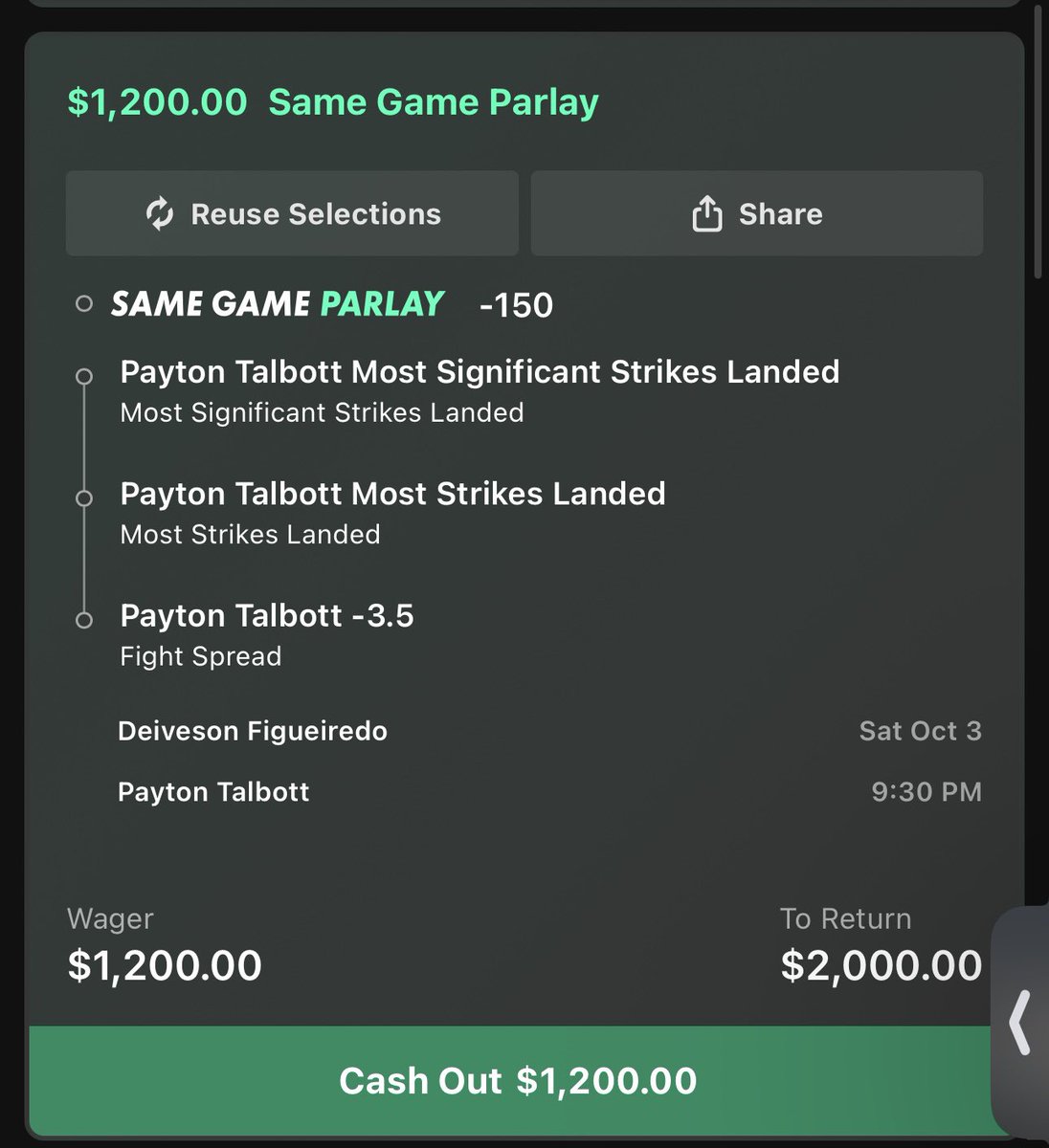 Jrbetzz's tweet photo. Bet #3:

Like I said in my previous post talbot will look -2000 and wont let figgy have a staring match. Just a way to reduce the juice. If you dont have these props play -7.5 or talbott ITD

#ufc #ufc322 #betting #ufcbets https://t.co/X3h3VEEluC