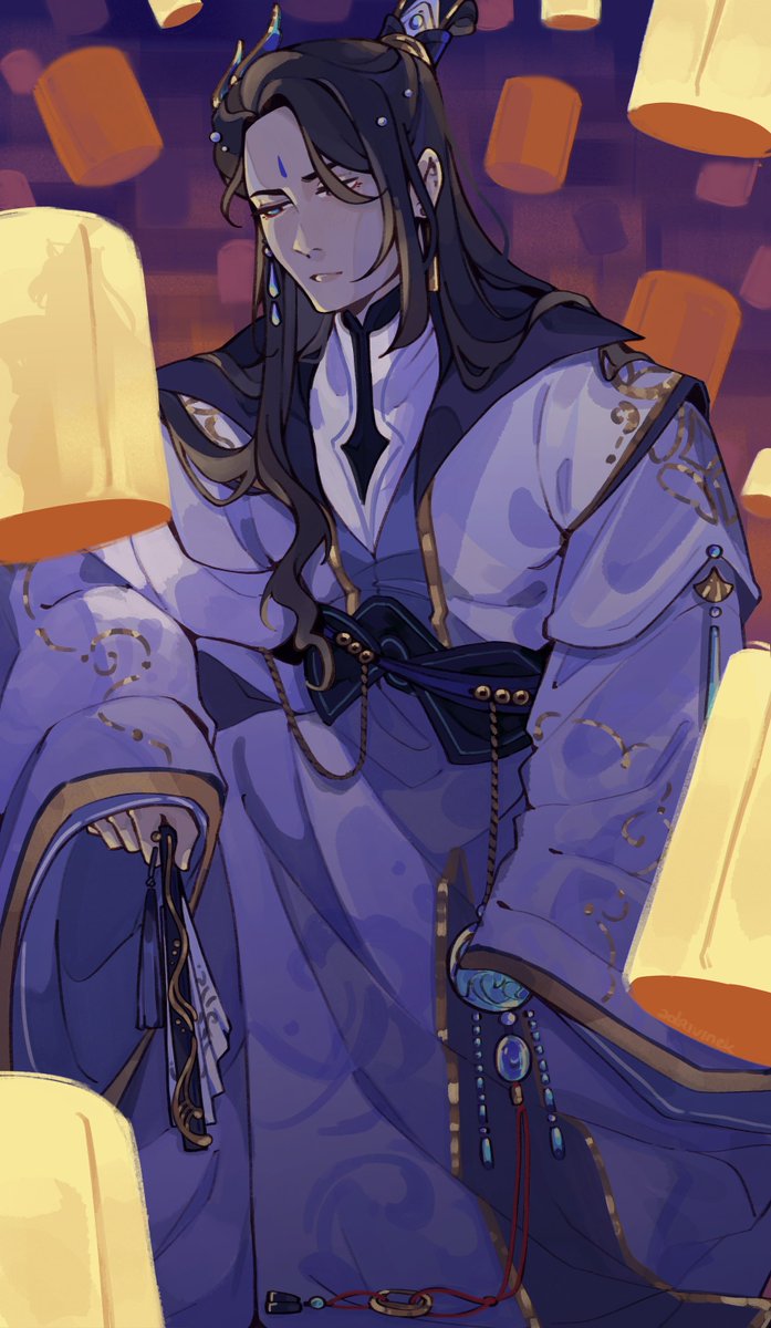 adrivinek's tweet photo. wanted to draw Water-gege 🌊🪭 #tgcf https://t.co/b80A5TEhru