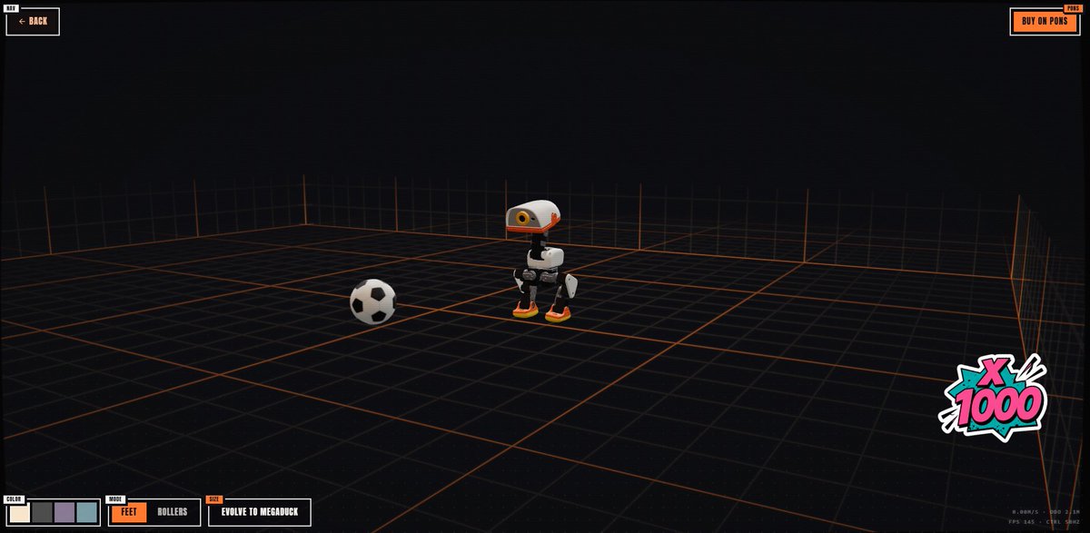 megaduck_rh's tweet photo. MEGADUCK SIMULATOR IS LIVE

The MEGADUCK Simulator is now live, giving you the ability to customize, test, and evolve your own robot.

Here’s what you can do:

🎨 Customize the Colors
Choose from 4 different color options to create your own MEGADUCK design.

🦶 Choose Your Movement
Switch between Feet Mode for the classic look or Roller Mode for a different way to move.

⚡ Choose Your Form
Start with Microduck or take the next step and evolve it into MEGADUCK.

The simulator lets you experiment with different combinations and see your creation in action.

Try the MEGADUCK Simulator:
https://t.co/SyOWs0XoGA