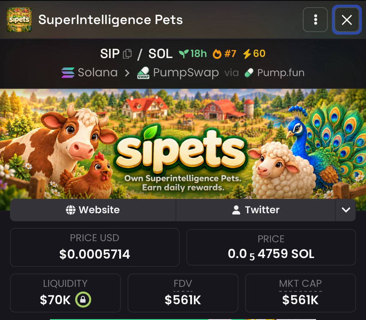 cryptorover's tweet photo. I GAVE YOU $SI AT 420K - 142X
I GAVE YOU $AI AT 1.1M - 320X

Now I give you $SIP 📈

CA: EFtMJryTCBdDcc7MS1wnsW41wD6edXcvLkUvH3v1pump

Best AI play they are building their own SI module + you can make money trough their pets every hour in $NVDA or $SOL by processing & feeding data. Crazy APY’s, so high good potential here.