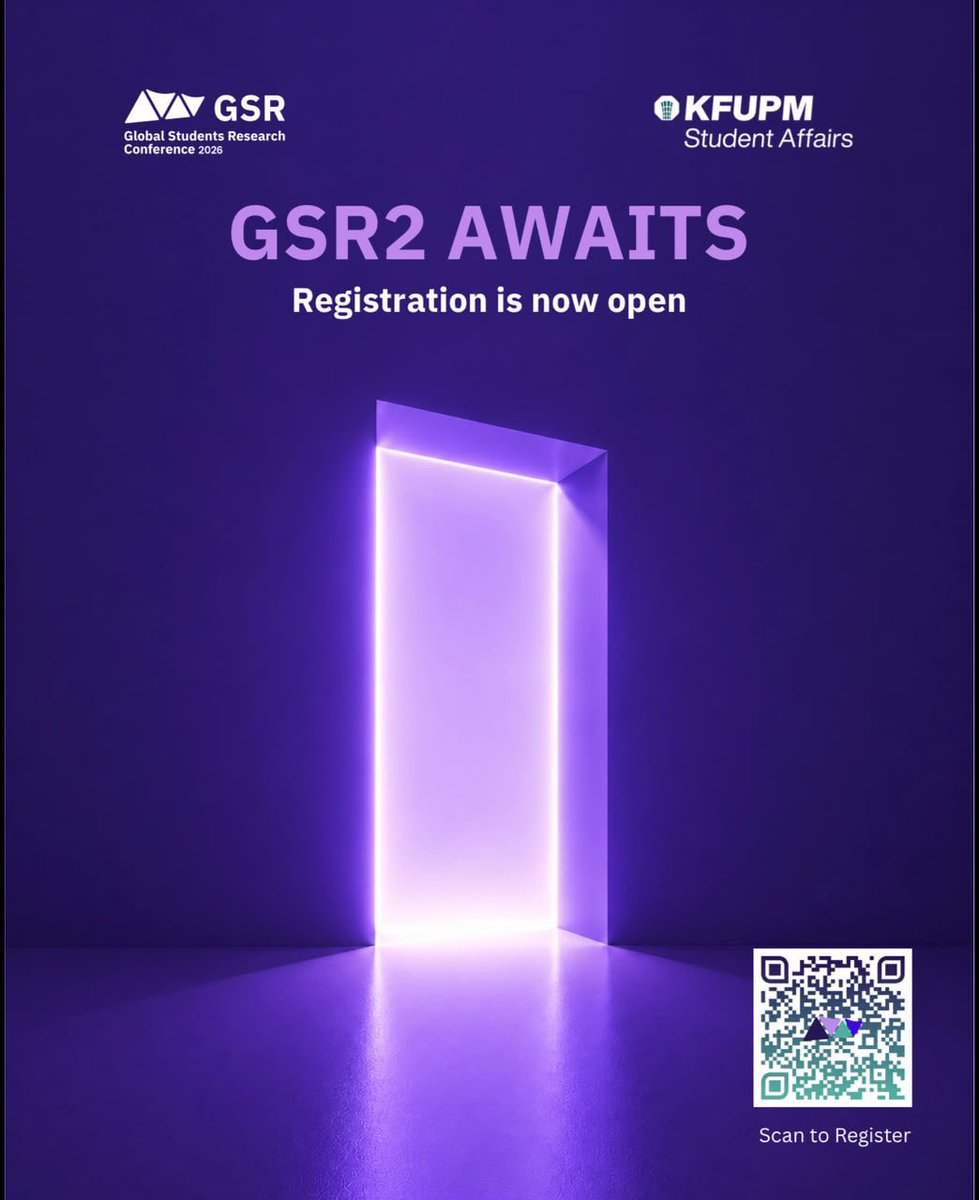 SharqXTech's tweet photo. 🚀 المؤتمر البحثي الأكبر للطلاب في المنطقة الشرقية يعود بنسخته الثانية.

GSR KFUPM Conference يعود بنسخته الثانية، بمؤتمر يقوده الطلاب للطلاب، ويجمع الباحثين والطلاب من مختلف التخصصات.

تجارب تفاعلية، أبحاث، جلسات ولقاءات مع متحدثين في مجالات التقنية والبحث والابتكار.

👥 الطلاب والباحثون والمهتمون بالبحث والابتكار
📍 حضوري (مبنى70 و57، جامعة الملك فهد للبترول والمعادن، الظهران)
🗓️ 3–5 أكتوبر
⏳8 ص - 4 م
💸 مجانًا
🔗 التسجيل: https://t.co/SeQ1CKRQf4
📌ولمزيد من التفاصيل: 
https://t.co/gzNTNFZ2f6

#SharqX
#نقرّب_الفرص_من_أهلها