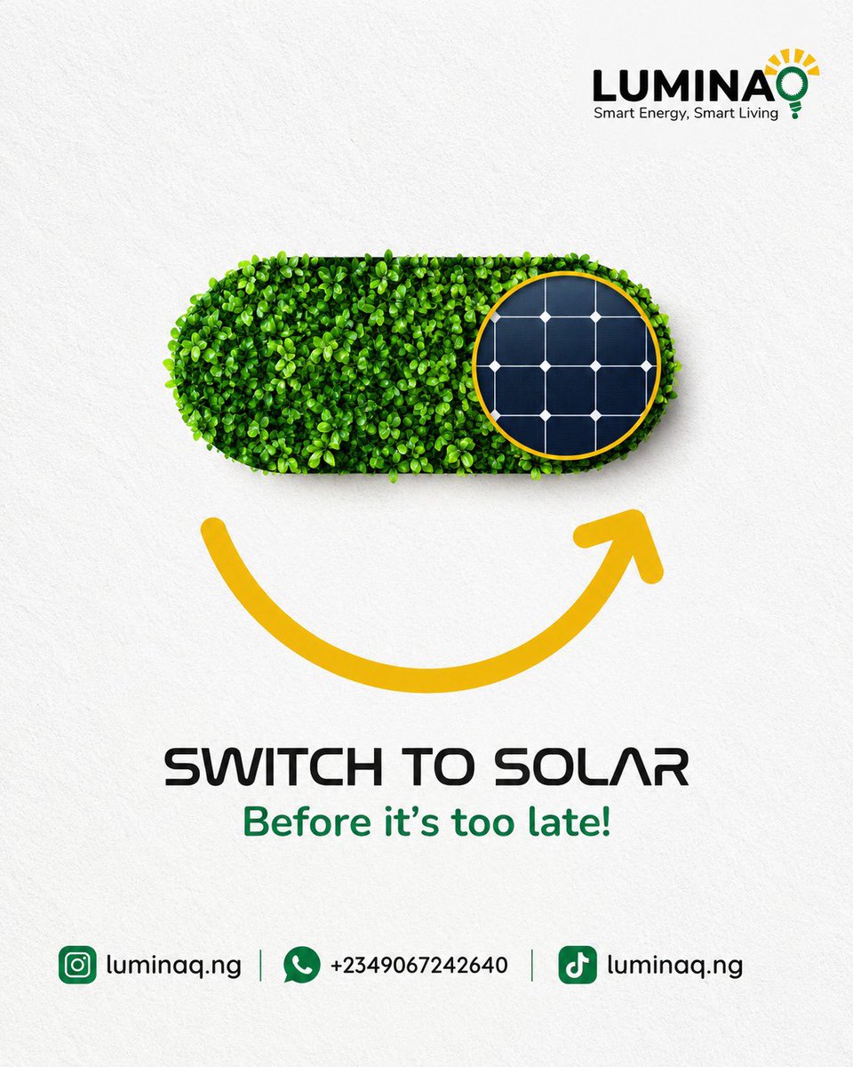 11venth11's tweet photo. @yankeeplug_ Hello Unc Emeka. LUMINAQ ENERGY is a solar installation business based in Lagos. We install and maintain solar systems. We also offer our services outside of Lagos. 

For anyone looking to switch to solar ? LUMINAQ ENERGY is your go to solar solution service provider. https://t.co/D2U1w0WEVu