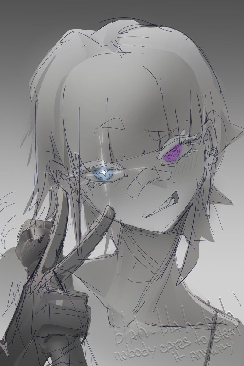 karumiji's tweet photo. #inctober
day 2 - heterochromia

looking cool as a sketch, might finish it one day
(i did day 1 also, but it's kinda too meh to post) https://t.co/52aIImj46R