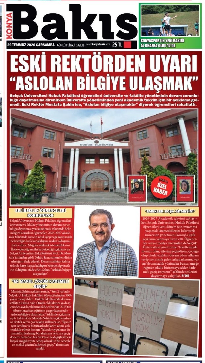 HalitOrakriad's tweet photo. Sesimizi duyurmamıza yardımcı olan yerel basına ve eski rektörümüze teşekkür ederiz 🙏🏻 @sahinmu @BakSgazetesi #suhfyoklamayıkaldır @latifselvi42 https://t.co/VuDqcRnwkT