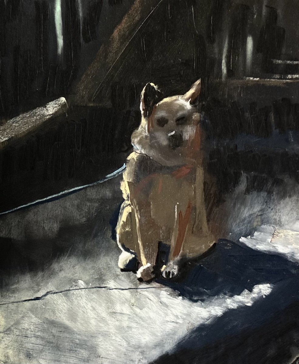 miya_pastel1's tweet photo. 待つ柴犬　過去絵 https://t.co/NoWxlPotRI